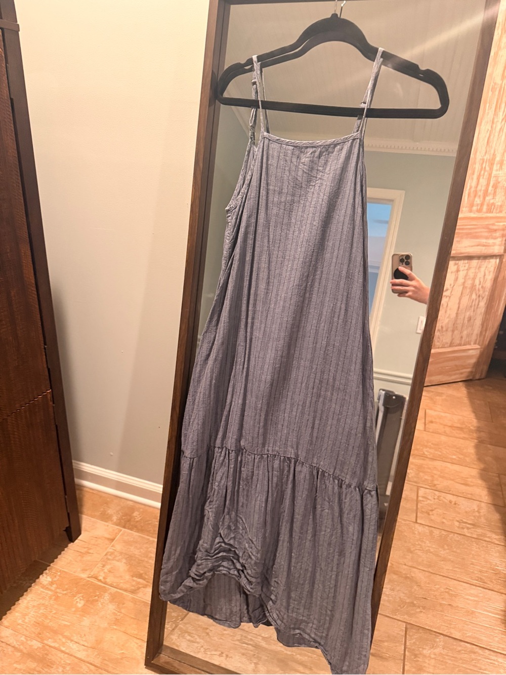 Women’s Patagonia Blue-Gray Striped Maxi Sundress